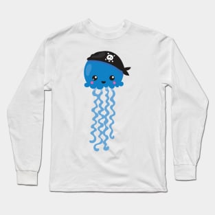 Pirate Jellyfish, Cute Jellyfish, Little Jellyfish Long Sleeve T-Shirt